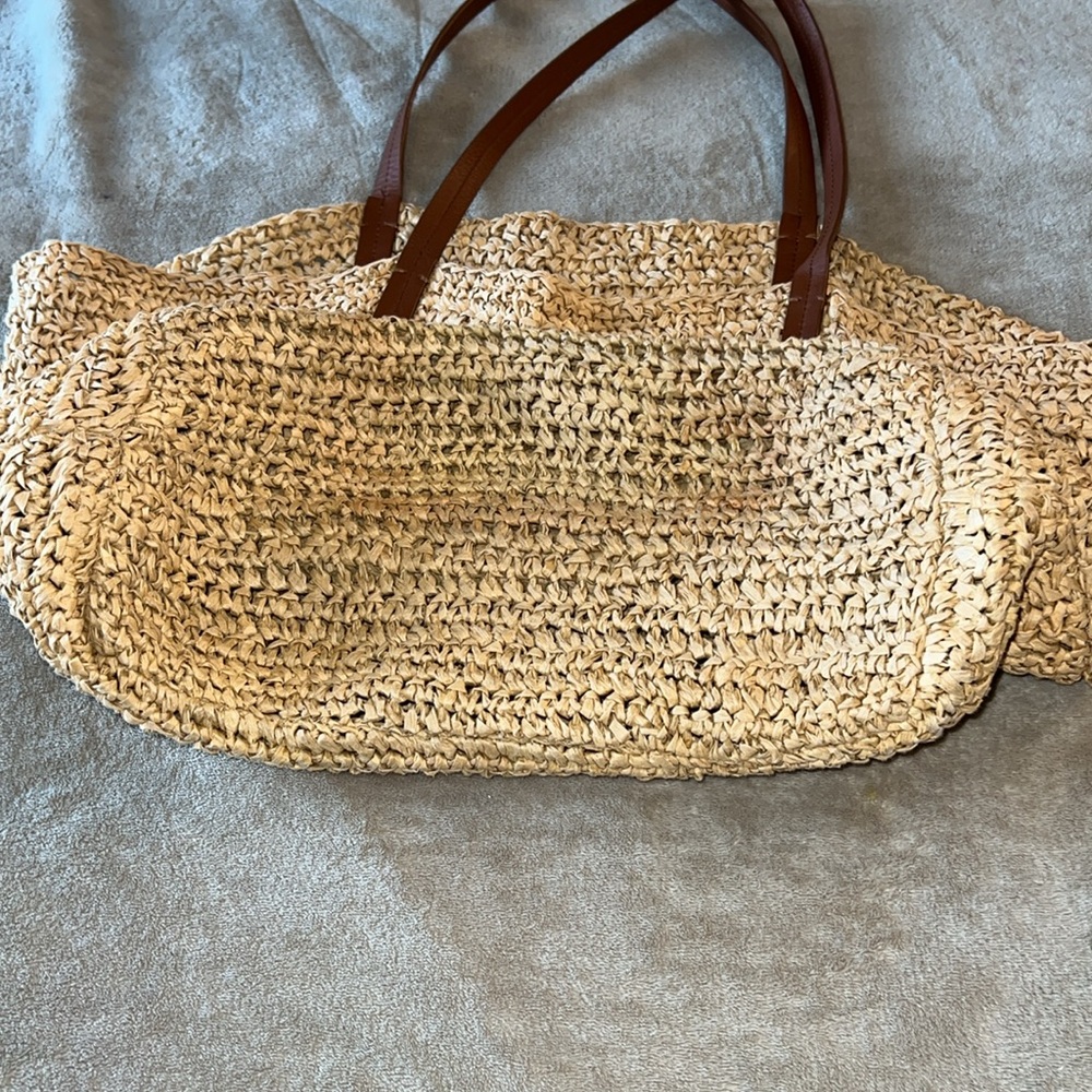 J. Crew Tan Woven Tote Bag - Picture 4 of 9